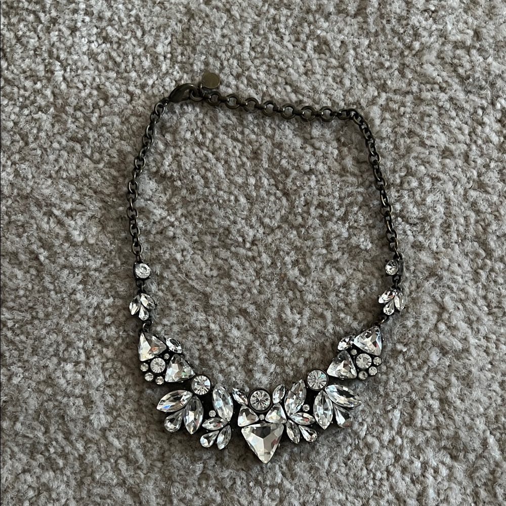 C Wonder Silver Crystal Statement Necklace